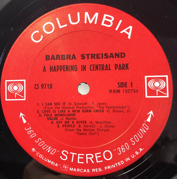 Barbra Streisand : A Happening In Central Park (LP, Album)