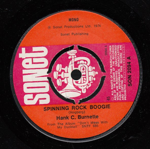 Hank C. Burnette : Spinning Rock Boogie (7", Mono, Pus)