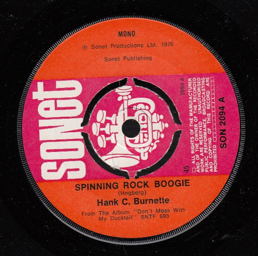 Hank C. Burnette : Spinning Rock Boogie (7", Mono, Pus)