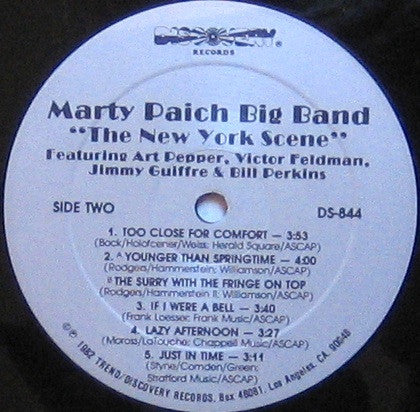 Marty Paich Big Band : The New York Scene (LP, Album, RE)