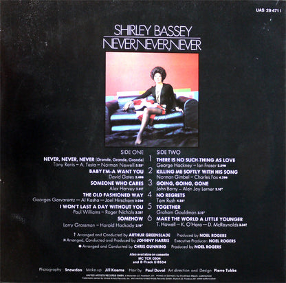 Shirley Bassey : Never Never Never (LP, Album, Gat)