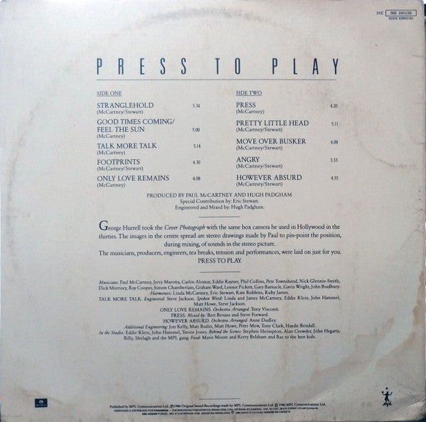 Paul McCartney : Press To Play (LP, Album, Gat)