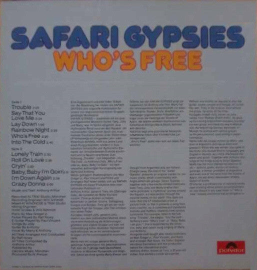 Safari Gypsies : Who's Free (LP)