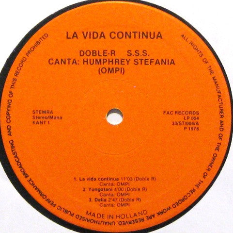 Doble R : Salsa La Vida Continúa (LP)