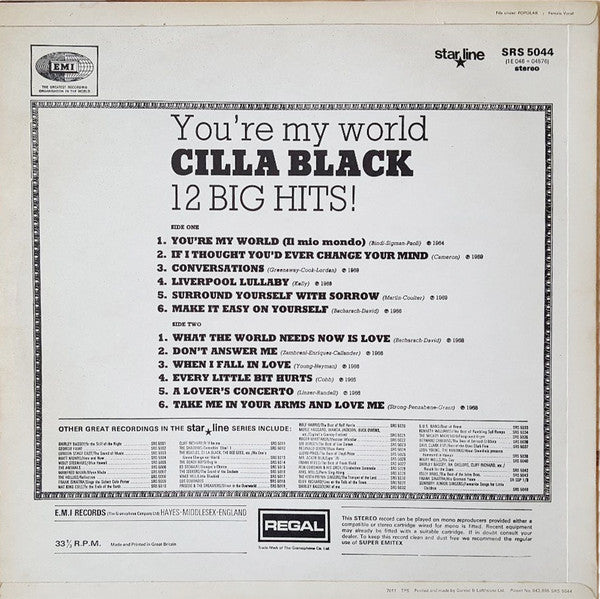 Cilla Black : You're My World (LP, Comp)