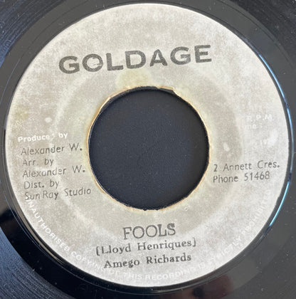 Amego Richards : Fools (7")