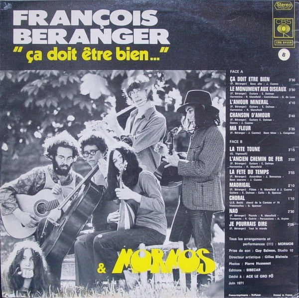 François Béranger & Mormos : "Ça Doit Être Bien..." (LP, Album, RP)