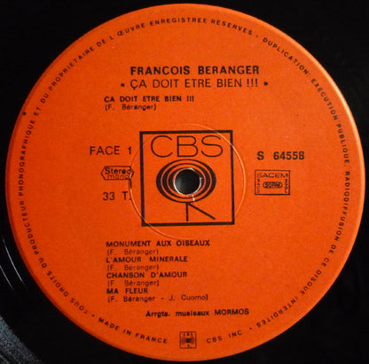 François Béranger & Mormos : "Ça Doit Être Bien..." (LP, Album, RP)