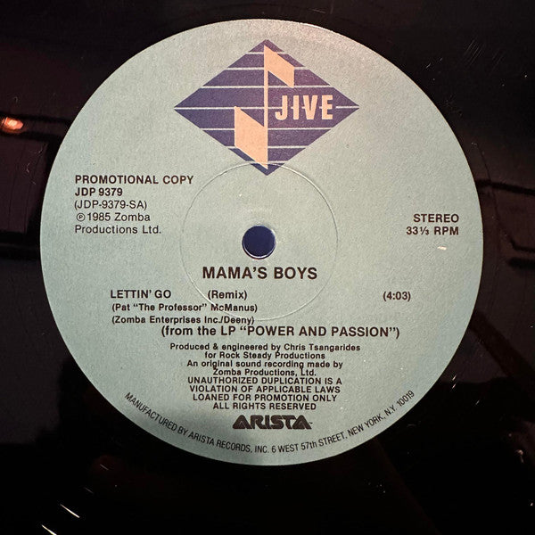 Mama's Boys : Lettin' Go (Remix) (12", Single, Promo)