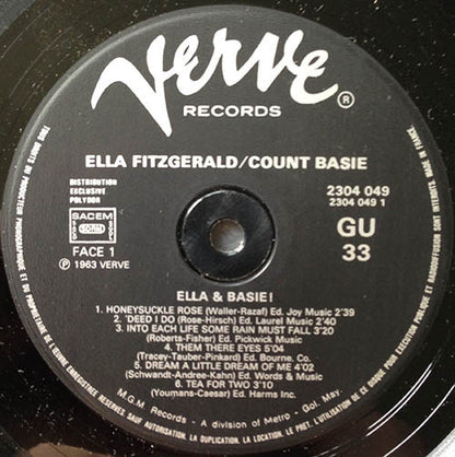 Ella Fitzgerald & Count Basie : On The Sunny Side Of The Street (LP, Album, RE)