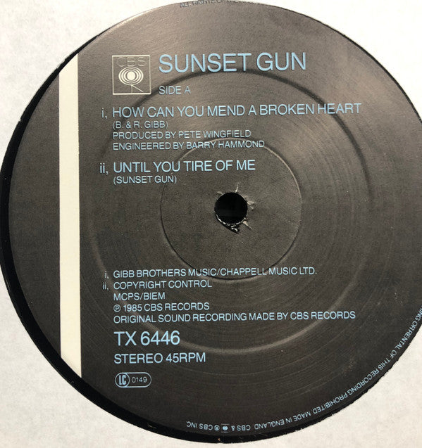 Sunset Gun : How Can You Mend A Broken Heart (12")