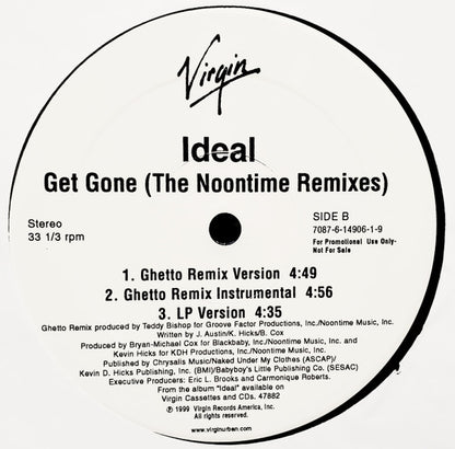 Ideal (6) : Get Gone (The Noontime Remixes) (12", Promo)