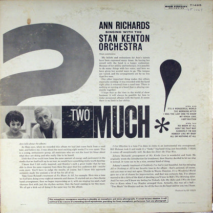 Ann Richards And Stan Kenton : Two Much! (LP, Album, Mono)