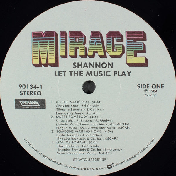 Shannon : Let The Music Play (LP, Album)