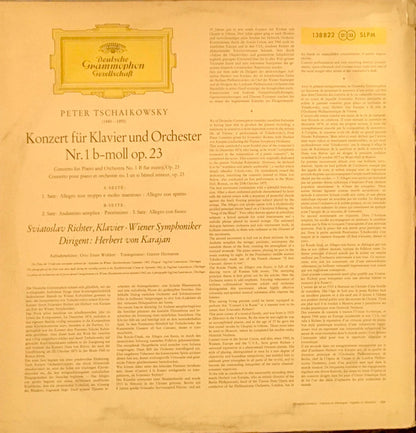 Pyotr Ilyich Tchaikovsky - Herbert von Karajan · Wiener Symphoniker, Sviatoslav Richter : Sviatoslav Richter ∙ Herbert von Karajan, Tschaikowsky*, Wiener Symphoniker – Konzert Für Klavier Und Orchester Nr. 1 B-moll (LP, Sle)