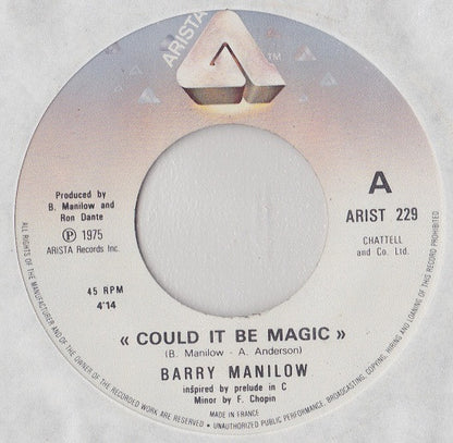 Barry Manilow : Could It Be Magic (7", Single, RE)