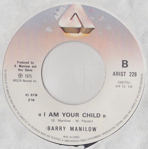 Barry Manilow : Could It Be Magic (7", Single, RE)