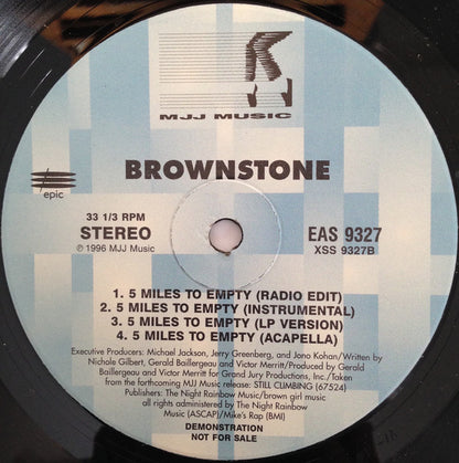 Brownstone : 5 Miles To Empty (12", Single, Promo)