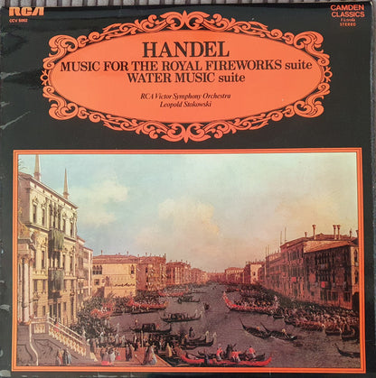 Georg Friedrich Händel – RCA Victor Symphony Orchestra And Leopold Stokowski : Music For The Royal Fireworks Suite, Water Music Suite (LP, RE)