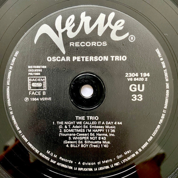 The Oscar Peterson Trio : The Trio : Live From Chicago (LP, Album, RE)