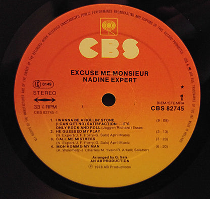 Nadine Expert : Excuse Me Monsieur (LP, Album)