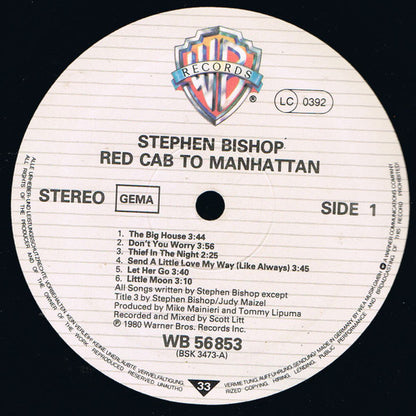 Stephen Bishop : Red Cab To Manhattan (LP, Album)