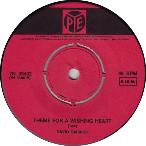 David Garrick : Don't Go Out Into The Rain (You're Gonna Melt, Sugar) (7", Single)