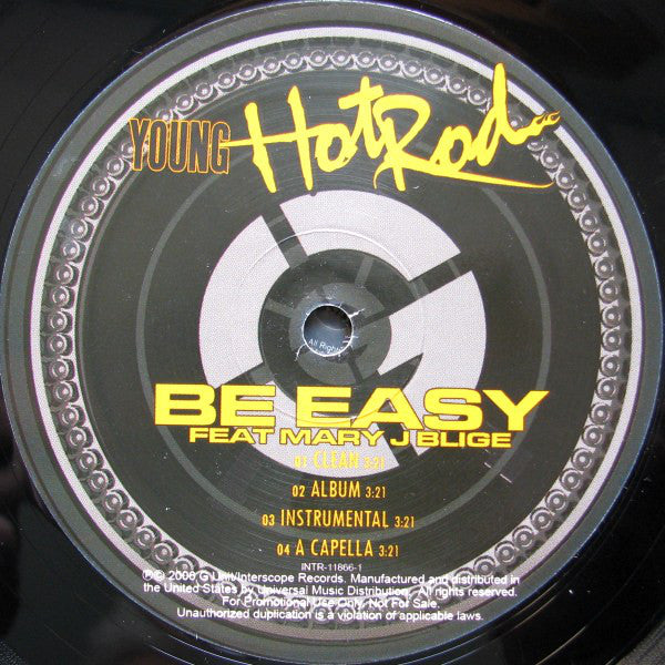 Hot Rod Feat Mary J. Blige : Be Easy (12", Promo)