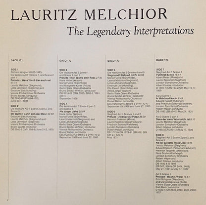 Lauritz Melchior : The Legendary Interpretations 1927-1938 Siegmund Siegfried (6xLP, Comp + Box)