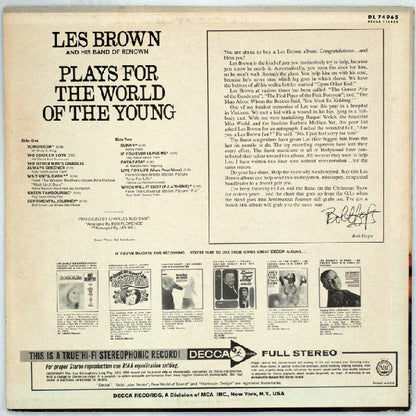 Les Brown And His Band Of Renown : Plays For The World Of The Young (LP, Album)