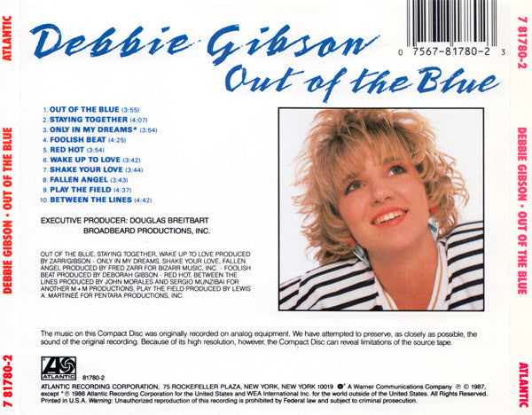 Debbie Gibson : Out Of The Blue (CD, Album)