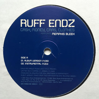 Ruff Endz Featuring Memphis Bleek : Cash, Money, Cars, Clothes (12", Promo)