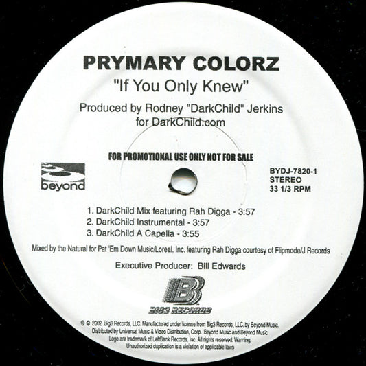 Prymary Colorz : If You Only Knew (12", Promo)