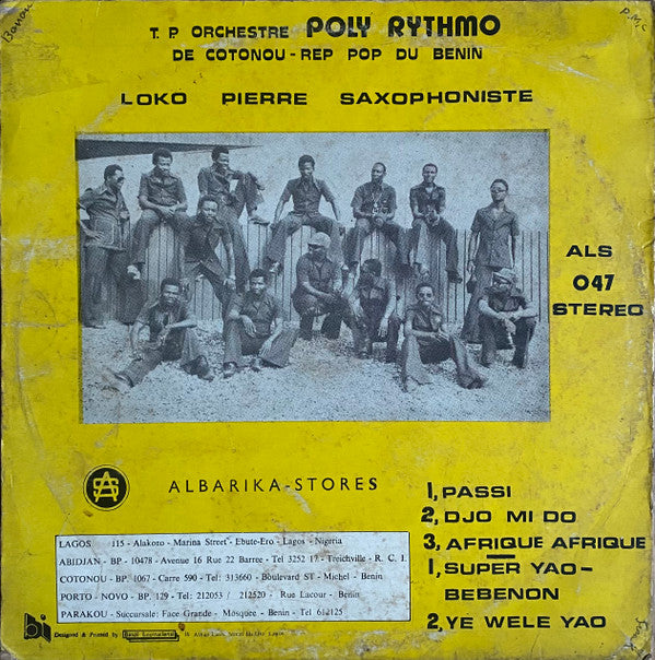 T.P. Orchestre Poly-Rythmo Et Loko Pierre : T.P. Orchestre Poly-Rhythmo De Cotonou Benin Et Loko Pierre Saxophoniste (LP, Album)