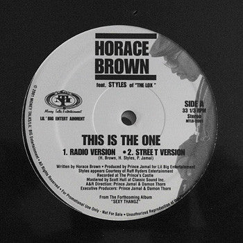 Horace Brown : This Is The One (12", Promo)