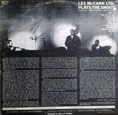 Les McCann Ltd. : The Shout (LP, Album, Mono)