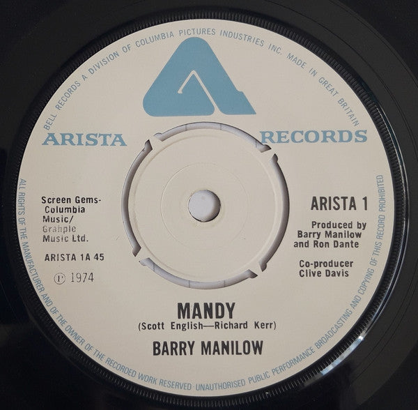 Barry Manilow : Mandy (7", Single)