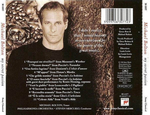 Michael Bolton : My Secret Passion (The Arias) (CD, Album)