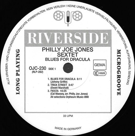 Philly Joe Jones Sextet : Blues For Dracula (LP, Album, RE)