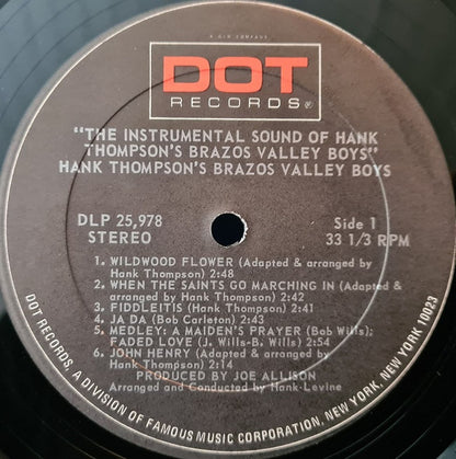 Hank Thompson And His Brazos Valley Boys : The Instrumental Sound Of Hank Thompson's Brazos Valley Boys (LP, Album, RE)