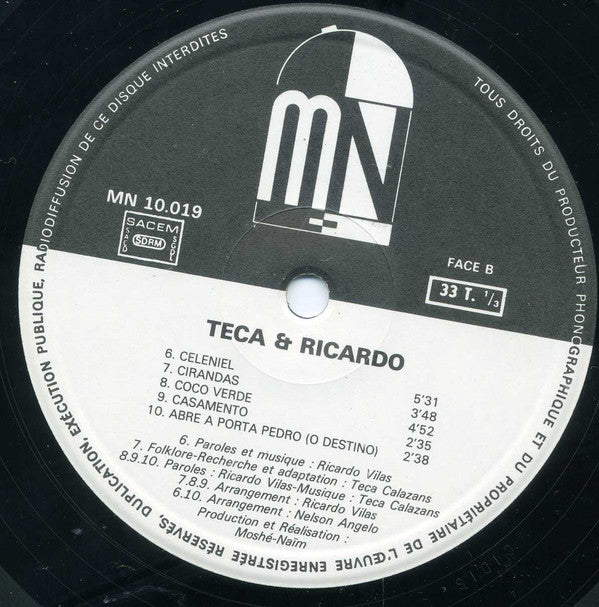 Teca & Ricardo : Musique Et Chants Du Brésil 1 (LP, Album)