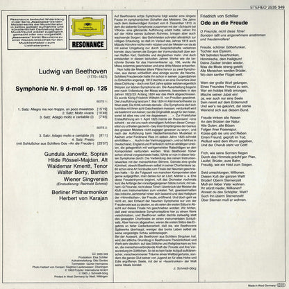 Ludwig van Beethoven – Berliner Philharmoniker, Gundula Janowitz, Hilde Rössel-Majdan, Waldemar Kmentt, Walter Berry, Wiener Singverein : Symphonie Nr.9 (LP, Album, RP)