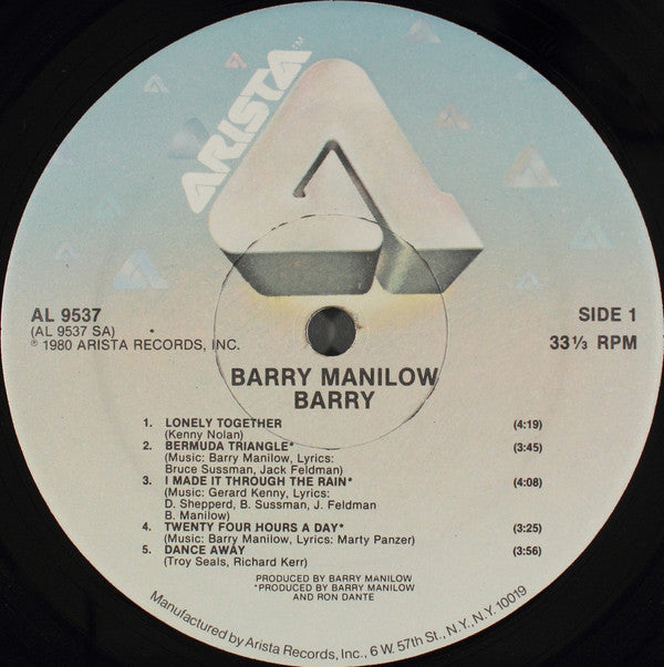 Barry Manilow : Barry (LP, Album, Kee)