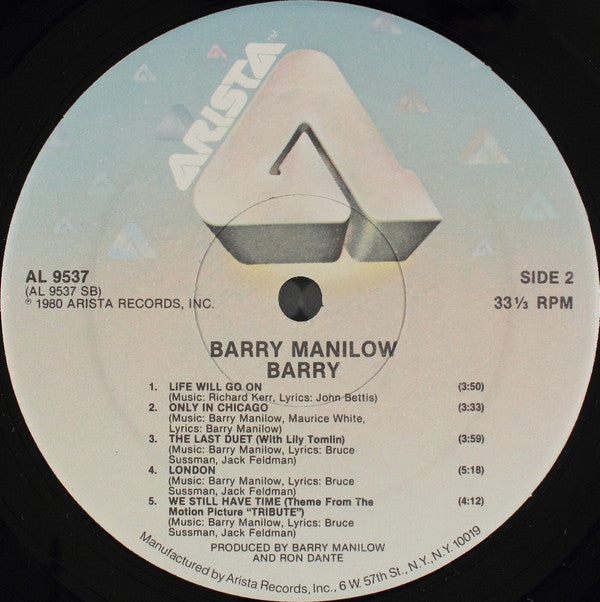 Barry Manilow : Barry (LP, Album, Kee)