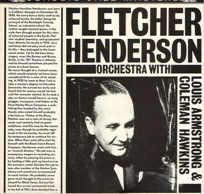 Fletcher Henderson And His Orchestra With Louis Armstrong & Coleman Hawkins : Fletcher Henderson Orchestra With Louis Armstrong & Coleman Hawkins 1923-1927 (LP, Comp)