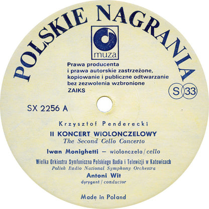 Krzysztof Penderecki : II Koncert Wiolonczelowy = The Second Cello Concerto (LP)