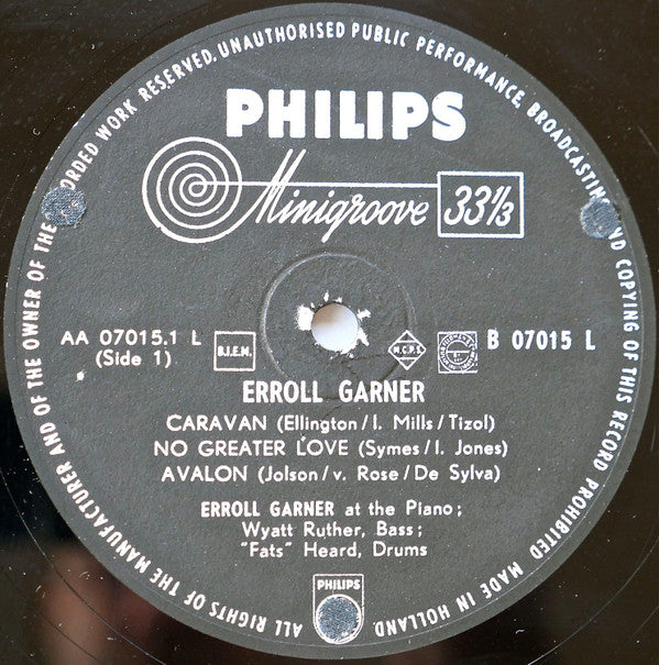 Erroll Garner : Erroll Garner (LP, Album, Mono)