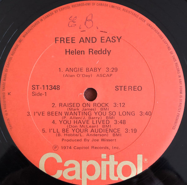 Helen Reddy : Free And Easy (LP, Album)