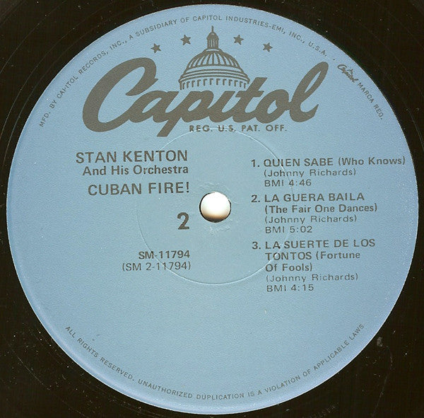 Stan Kenton : Cuban Fire! (LP, Album, Mono, RE)