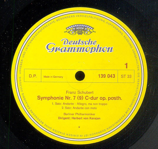 Franz Schubert - Berliner Philharmoniker • Herbert von Karajan : Symphonie Nr. 7 (9) (LP, RE)